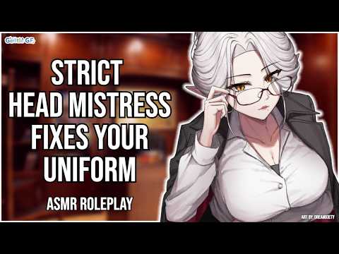 3DIO ASMR | Strict Head Mistress Fixes your School Uniform 🧹👔| Whispers & Personal Attention