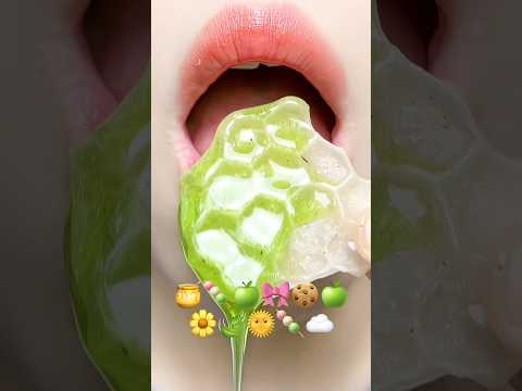 Compilation Green Emoji Food 🌼🍃🍡 #asmr #emojichallenges #mukbang #eating #asmrsounds #satisfying