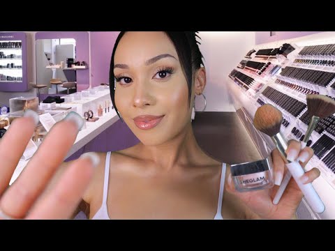 ASMR 💅🏽 The Lady On The Makeup Counter Does Your Makeup Personal Attention Roleplay + Layered sounds