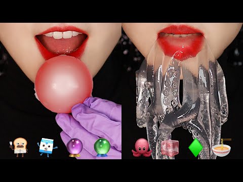 ICE ASMR JELLY ASMR DONUT MUKBANG ASMR EMOJI FOOD ASMR