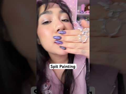Spit painting e pintura no rosto #asmr