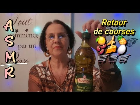 Asmr français : Retour de courses 🍋🍌🍍🍏🫘🧀🥚🛒🛒🛒