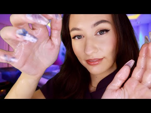 ASMR Relaxing Head Massage + Oil Scalp Treatment for Sleep (Layered Sounds, Soft Spoken Roleplay)