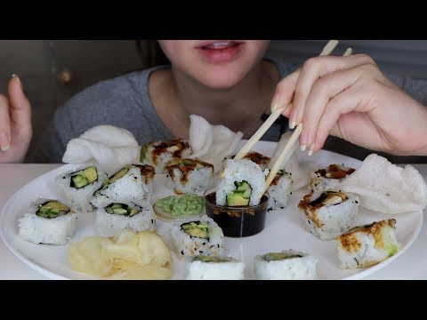 ASMR No Talking Eating Sounds | Sushi & Chips | Mukbang 먹방