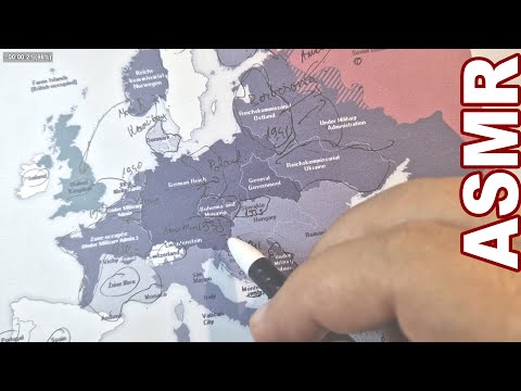ASMR History: Tracing Axis Occupation War Map of Europe in World War 2 | ASMR map tracing + facts