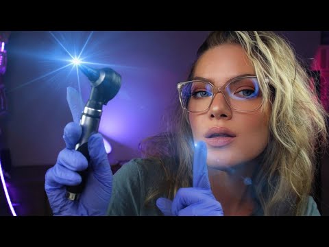 ASMR Inaudible Otoscope EarInspection | Up Close, Ear-to-Ear Binaural Whispers & Dimmed Light Ending
