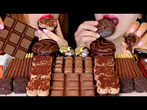 ASMR MINI CHOCOLATE MOUSSE, CADBURY CHOCOLATE CREME EGGS, KINDER CHOCO FRESH, POCKY, CREAM CAKE 먹방