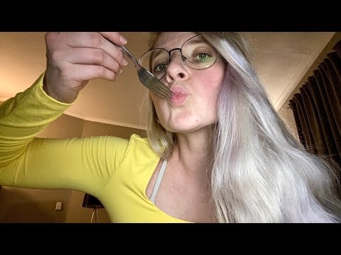 ASMR lice eating 🍴💛 mouth sounds, actual camera touching