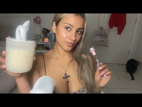 ASMR random triggers in my room 🩵🕯️✨