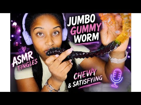 [ASMR] Jumbo Gummy Worm Eating | Roleplay 😋🍬🪱