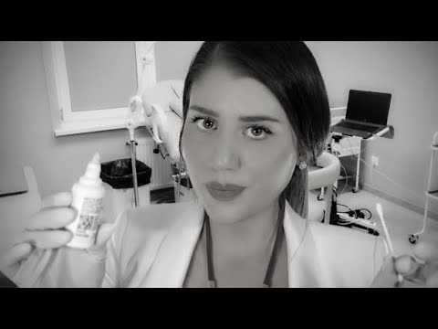 ASMR | Doctor Examines Your Ears (Italian Accent) 🇮🇹 Black & White