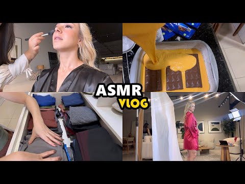 ASMR VLOG ✨ UM DIA SENDO MODELO, BOLO CHOCOLATUDO, MERCADO, TREINO, ORGANIZAÇÃO NO CLOSET, ETC..