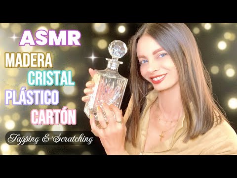 ASMR Tapping & Scratching ✨ Madera, Cristal, Plástico y Cartón | ASMR en ESPAÑOL