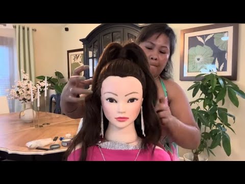 PONYTAIL Hairstyle Perfectionist [ ASMR ] Hair Fixing - Finishing Touches with Whispering🤫