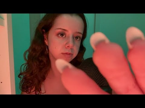ASMR slow & sleepy personal attention / visuals (face touching, plucking, scratching)