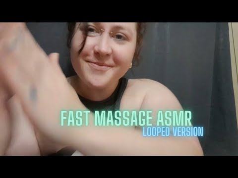 ASMR Fast and Aggressive Massage 🖤 💤 Face, Neck, Arms and Shoulder Massage- Looped