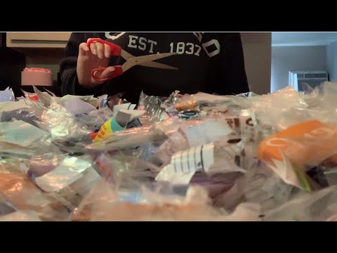 ASMR Background Noise | Plastic Cutting Sounds | Ecobricking | No Talking