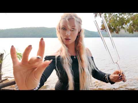 ASMR Reiki & Crystal Tuning fork Healing Frequencies Energy Clearing, No Talking, nature