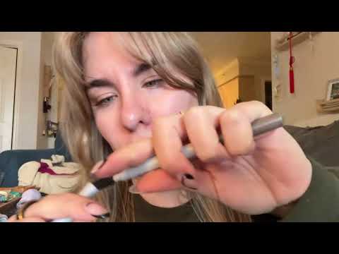 ASMR no talking makeup application on you with camera touching 
