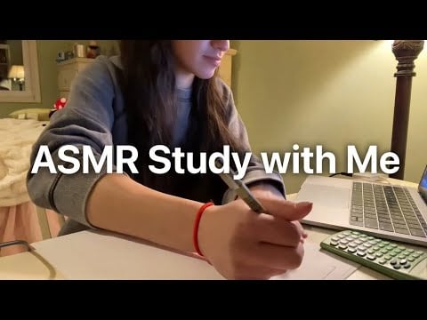 ASMR 1 hour study with me real time, lofi music, background noises