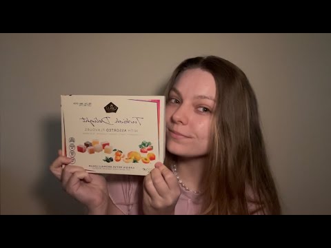 🎧ASMR Trying Turkish Delights  Mouth Sounds, Chewing & Whispering Bliss🍬