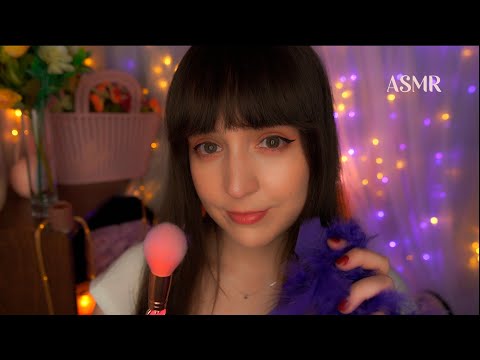 ⭐ASMR Tocando tu Carita✨ [Sub] Atención Personal con Plumas, Brochas, Cositas Esponjosas