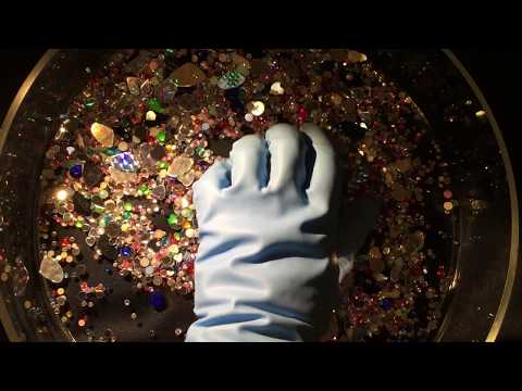 RUBBER GLOVES 💛OVERSLEEVES💙💠💙 SLIME & GEMSTONES💎  [[ASMR]]