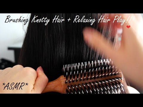 ASMR RELAXING HAIR BRUSHING + HAIR PLAY (TANGLED KNOTTY HAIR + BONUS BRUSHING HAIR OVER FACE)!!