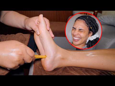 ASMR: Relaxing Lao Foot Reflexology Massage with Acupressure Sticks
