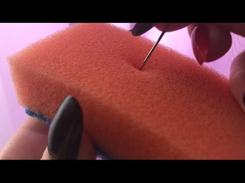 ASMR Shaking the sponge 🪡 and scratching 🪥. Sponge sounds 🧽 (no talking)