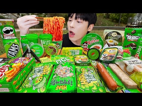 ASMR MUKBANG | 직접 만든 편의점 불닭볶음면 핫도그 김밥 디저트 먹방 & 레시피 FIRE NOODLES HOTDOG EATING
