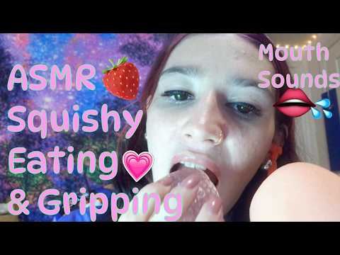 Asmr Strawberry Squishy Eating & Gripping 🍓| Mouth Sounds