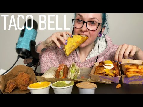 ASMR Eating Taco Bell FEAST (Naked Chicken Taco, Nachos, Fries & MORE) 🌮