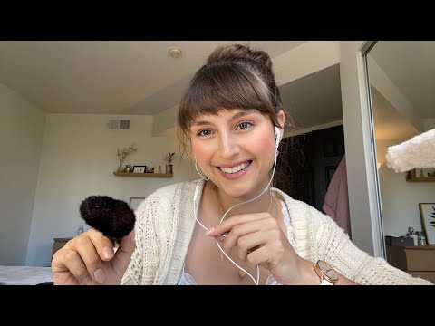 My First ASMR Video (random triggers, tapping, mouth sounds)