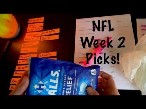 NFL Week 2 Picks 2024 ~ Soft Spoken No Frills ASMR Football with Plastic Crinkle Sounds