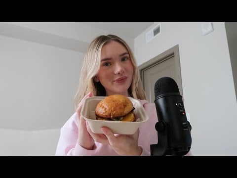 ASMR | eating a bacon egg breakfast sandwich *mouth sounds*