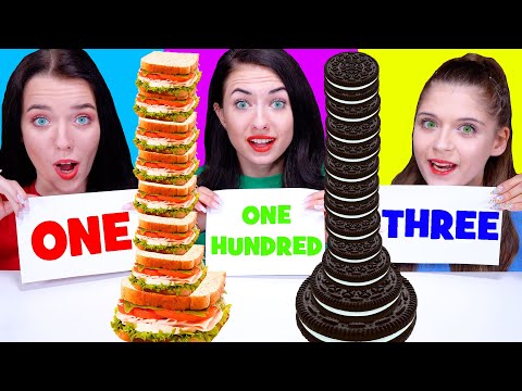 ASMR 100 Layers Food Challenge | Eating Sound LiLiBu