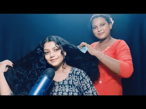 ASMR | My Sister Play With My Hair Relaxing Scalped Massage, Brushing, Oiling, Hairstyle |