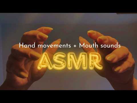 ASMR Hand movements, mouth sounds, whispers, camera touching