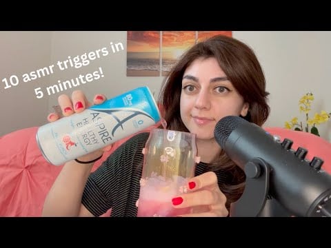 10 ASMR triggers in 5 minutes for relaxation :) [hair brushing, summerween pillow, tapping, zippers]