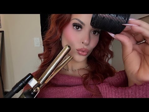 ASMR: Curling Your Hair 🎀 Hair Rollers, Marcel Curling Iron, & Invisible Clipping 🪞 