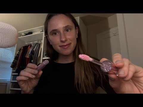 ASMR Trying different lipgloss + liner combos 💋💄 (makeup sounds, personal attention)