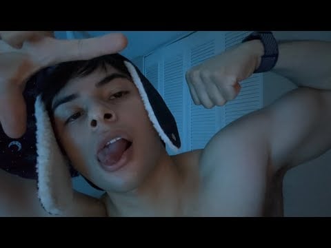 ASMR spit painting on your face with mouth triggers