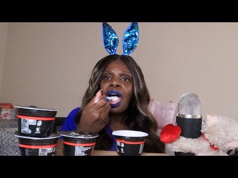 OIKOS STRAWBERRY YOGURT ASMR EATING SOUNDS