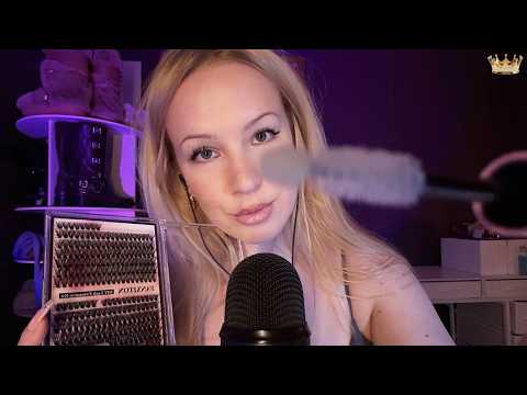 ASMR | Tingly Lash Appointment: spoolie sounds, inaudible whispers, & lash extensions