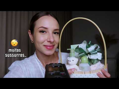 ASMR sussurros no tascam sobre meu primeiro trimestre🤰🏼descolamento, chá revelação, presentes, etc..