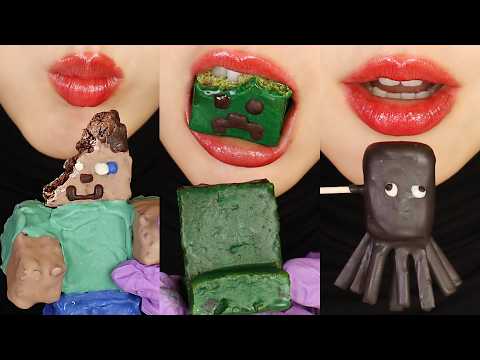[VERTICAL] MINECRAFT FOOD IN REAL LIFE ASMR ICE CRISPY ASMR CHOCOLATE EATING SOUND ASMR 🍫