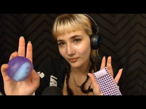 ASMR 🖤 A Little Bit of Everything | Inaudible Whispering, Mouth Sounds & Squishies