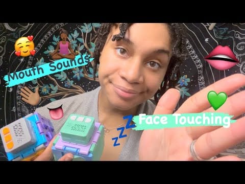 ASMR - Calming Face Touching & Mouth Sounds With Affirmations