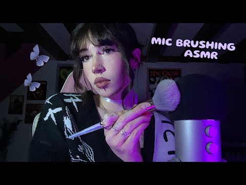 Mic Brushing With & Without Foam Cover ASMR | Rambling, Whispering